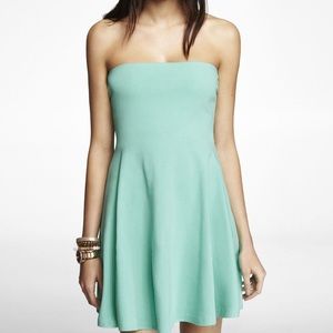 Express Mint Strapless Skater Dress